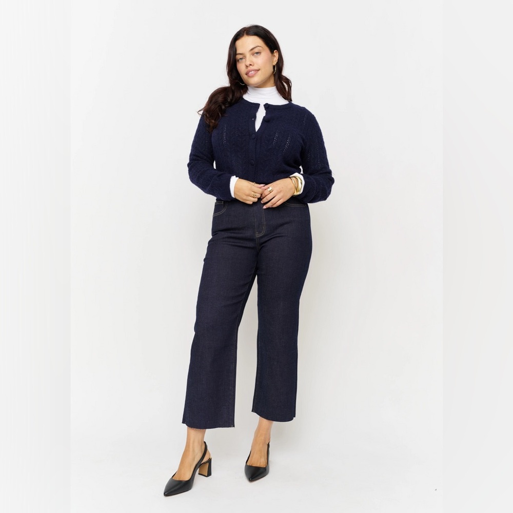Oliver Logan Aberdeen Wide Leg Cropped Timbers Dark Wash - Picture 4 of 15